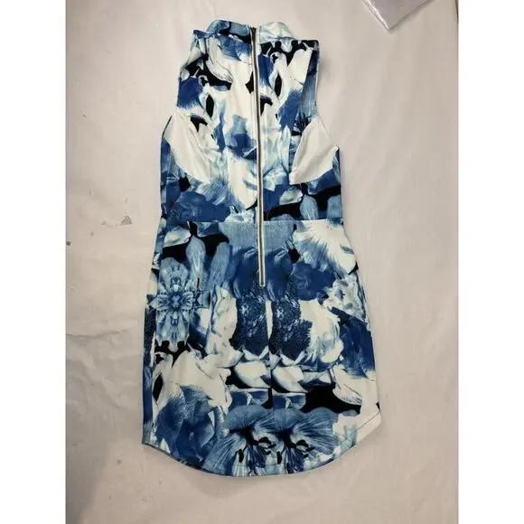 Lulu's Blue Floral Cottagecore Dress V-Neck Sheath Sleeveless Wedding Size Large - Picture 9 of 9
